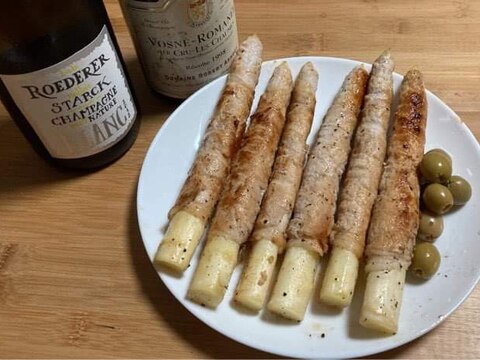 ホワイトアスパラの肉巻き